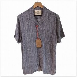 NEW Weatherproof Vintage Pageant Blue Wavy Plaid Shirt Mens Size S